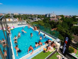 Private rooftop with a pool, a top-notch pre-dinner drink for your bachelor party group in Budapest with Budapest's Hellish Bachelor Party.
